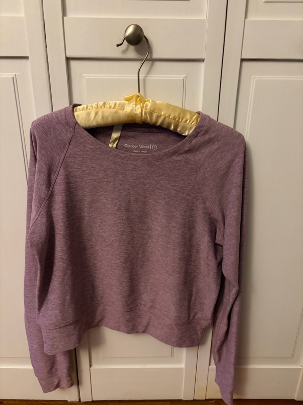 Outdoor Voices Heather Lilac Long-Sleeve Crew